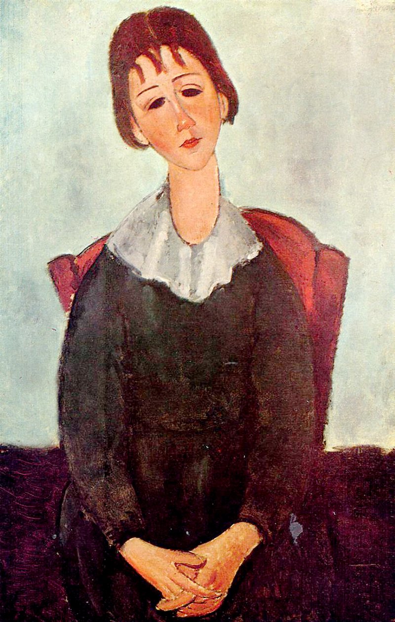 黒の少女、1918年 作： アメデオ・モディリアーニ