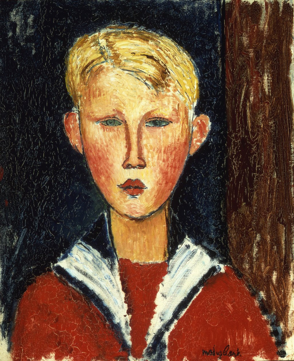 青い瞳の少年、1916 作： アメデオ・モディリアーニ
