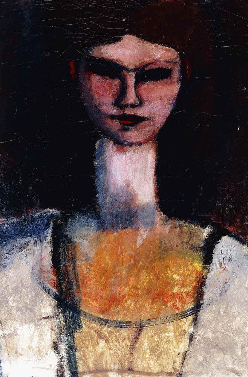 若い女性の胸像;若い女性の胸像、1910〜11年 作： アメデオ・モディリアーニ