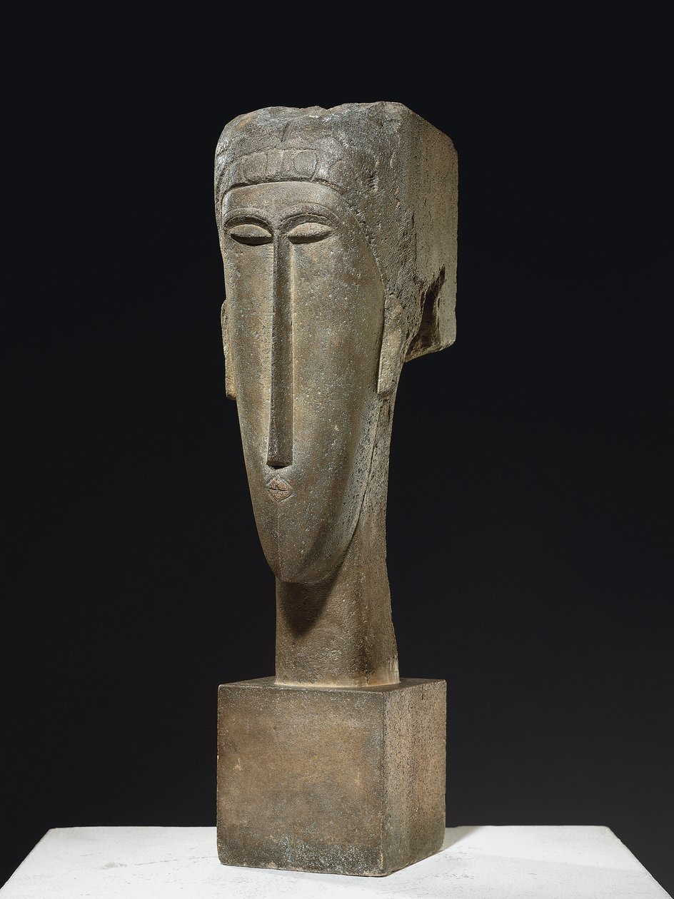頭、c.1910-12（石灰岩） 作： アメデオ・モディリアーニ