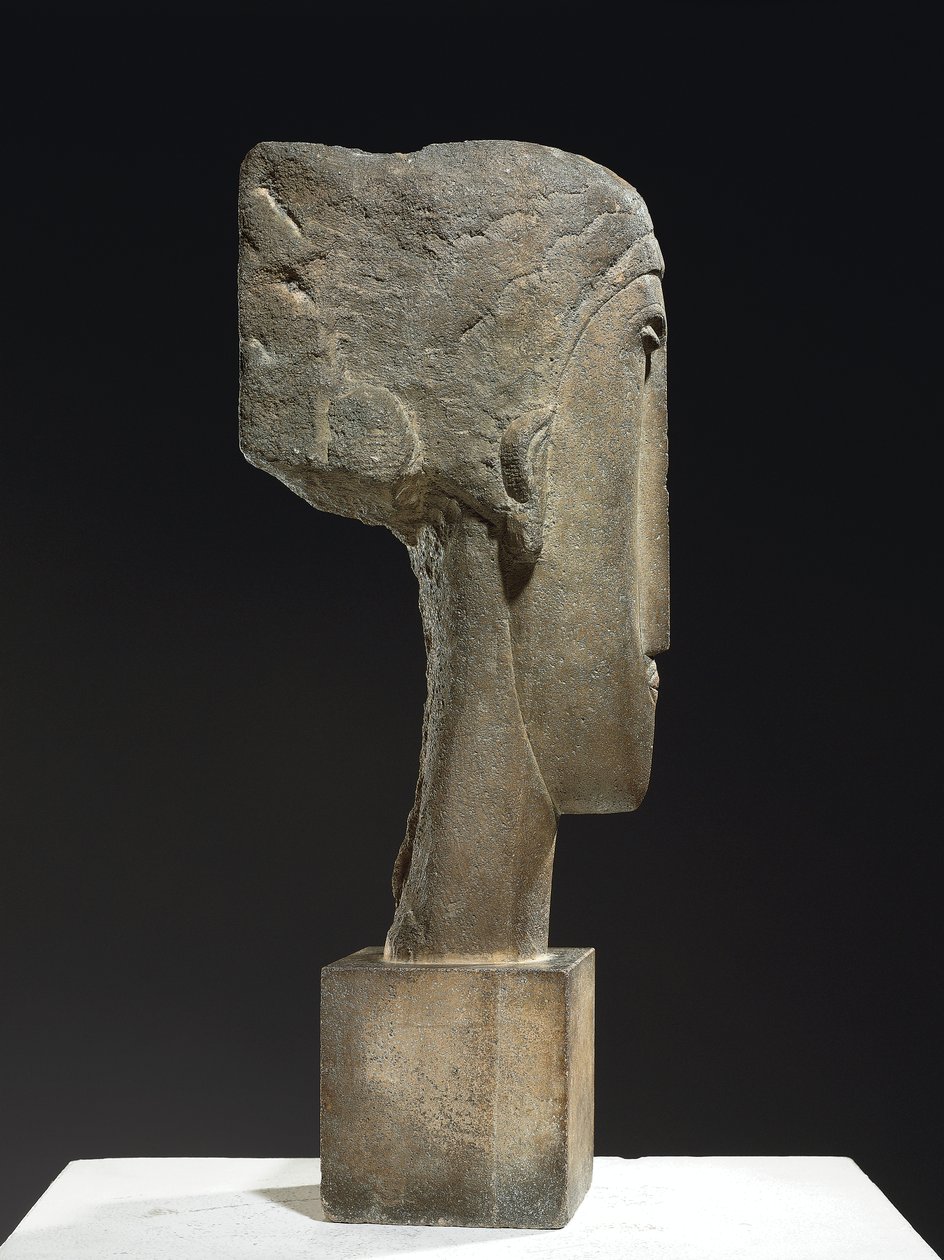 頭、c.1910-12（石灰岩） 作： アメデオ・モディリアーニ