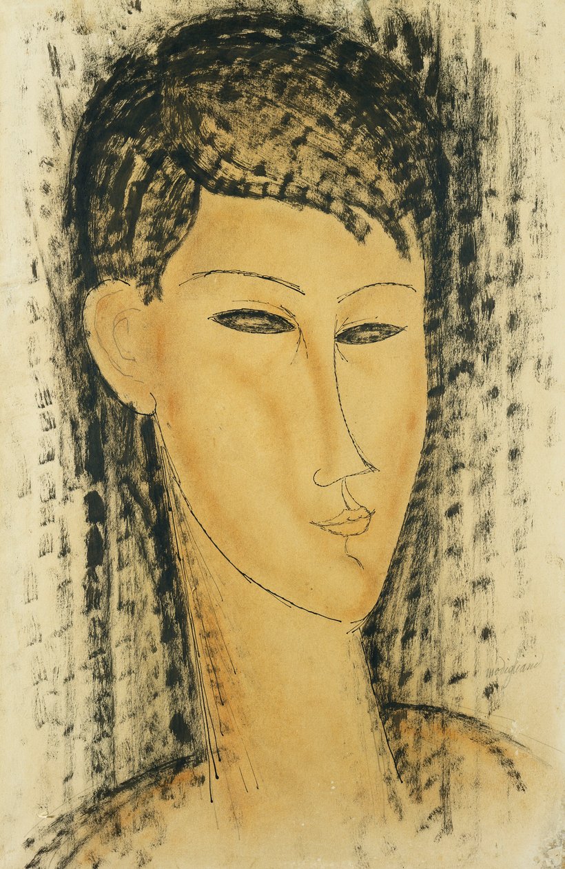 若い女性の頭;若い女性の頭、1914 作： アメデオ・モディリアーニ
