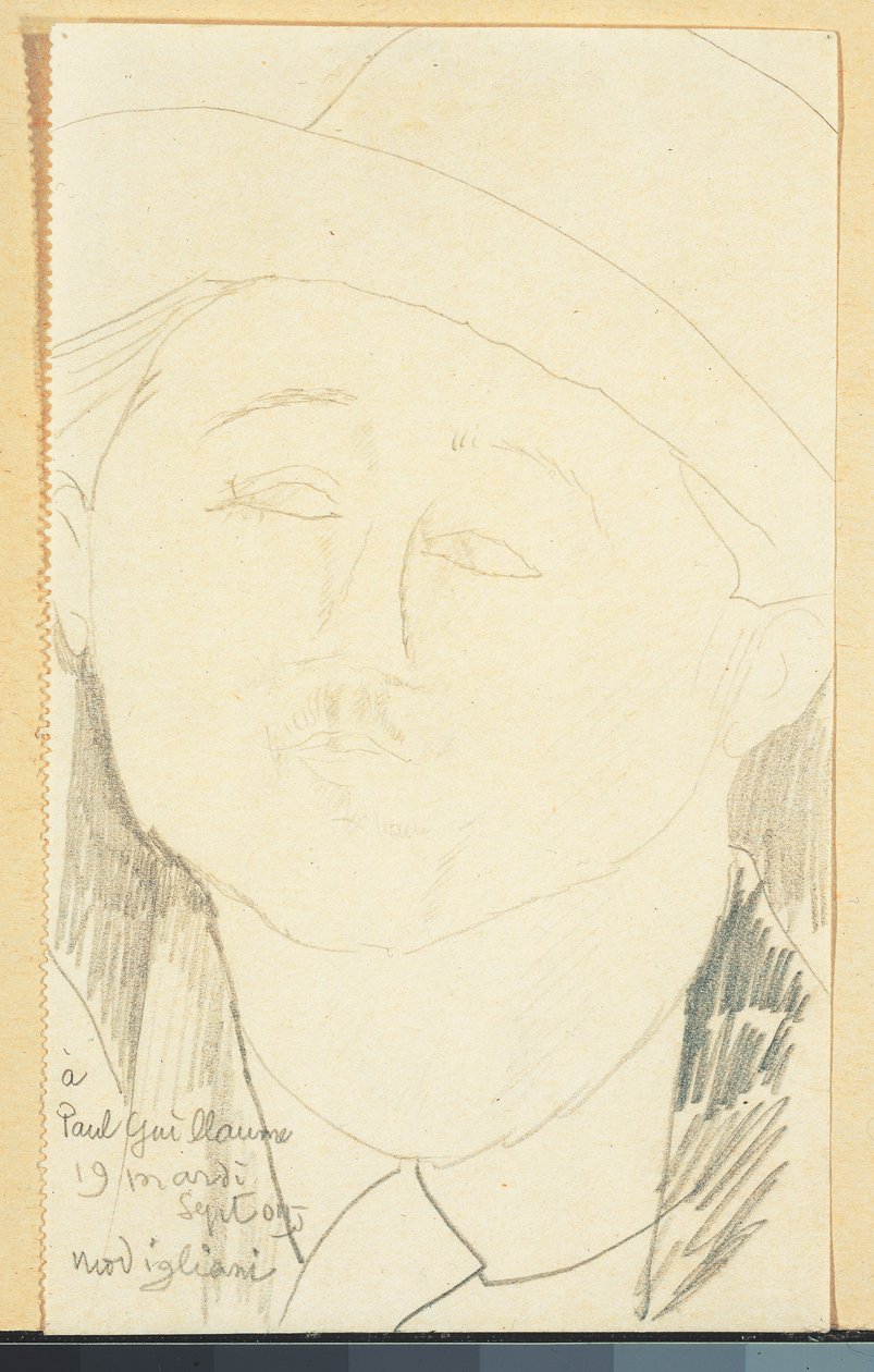 ポール・ギヨームの肖像、1916年頃（紙に鉛筆） 作： アメデオ・モディリアーニ