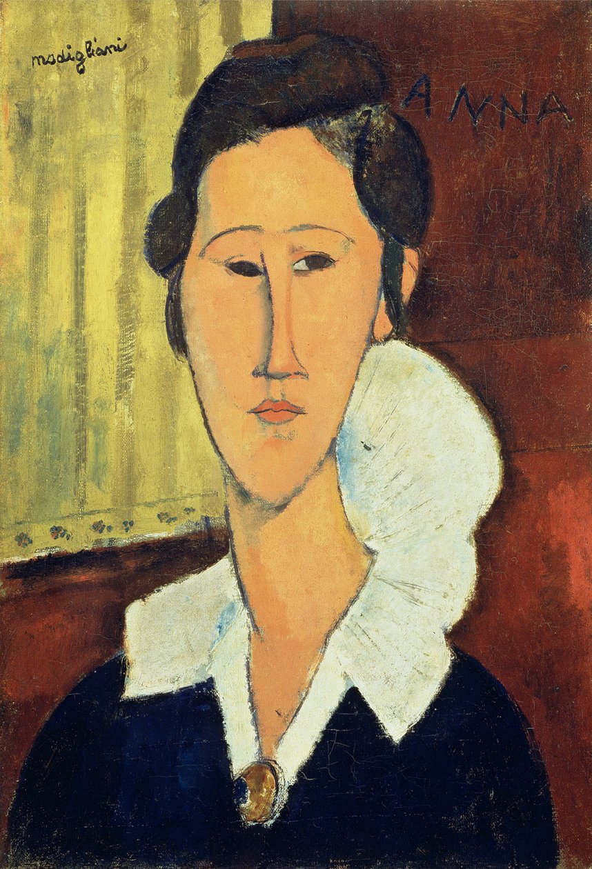 マダムハンカズボロフスカの肖像、1917年 作： アメデオ・モディリアーニ