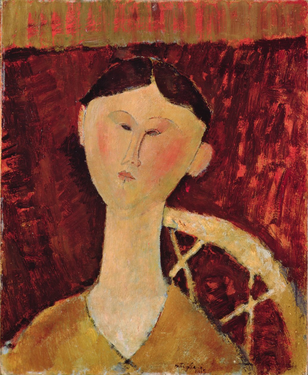 ヘイスティングス夫人の肖像、1915年（段ボールに油彩） 作： アメデオ・モディリアーニ