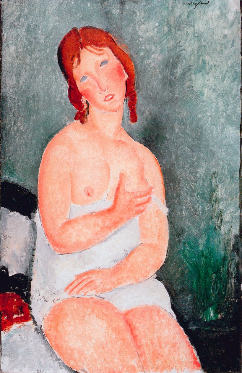 シャツを着た若い女性、1818年 作： アメデオ・モディリアーニ