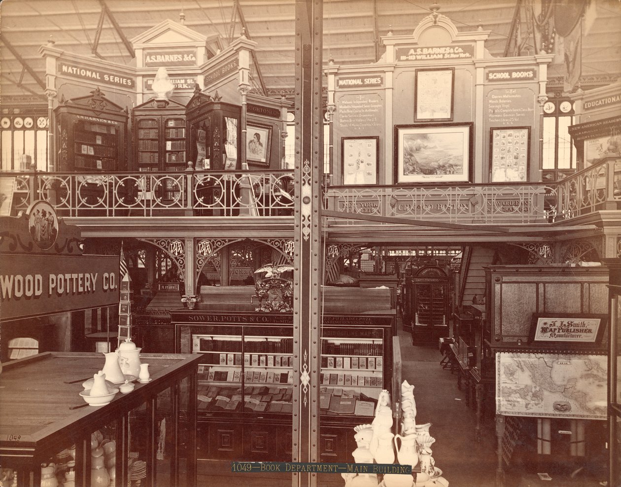 AS Barnes und Co.sの展示、1876年（銀の卵白プリント） 作： アメリカの写真家