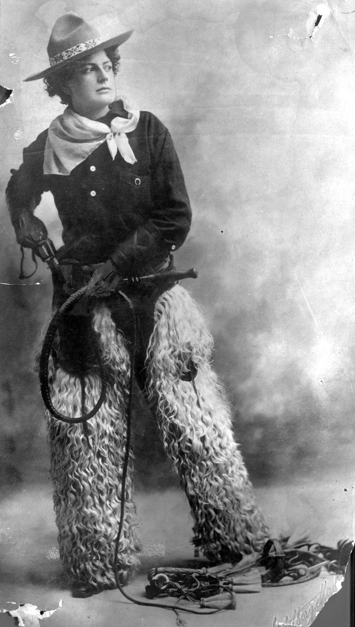 アデル・ボウル、カウガール、1880〜1900年頃 作： アメリカの写真家