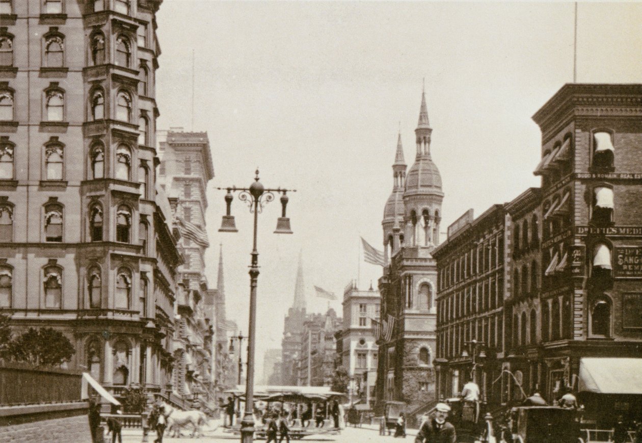 ニューヨーク市、5番街と42番街の角、1898年 作： アメリカの写真家