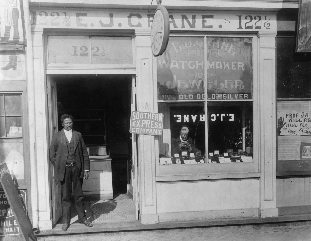 EJクレーン、時計職人、宝石店、1899年頃 作： アメリカの写真家