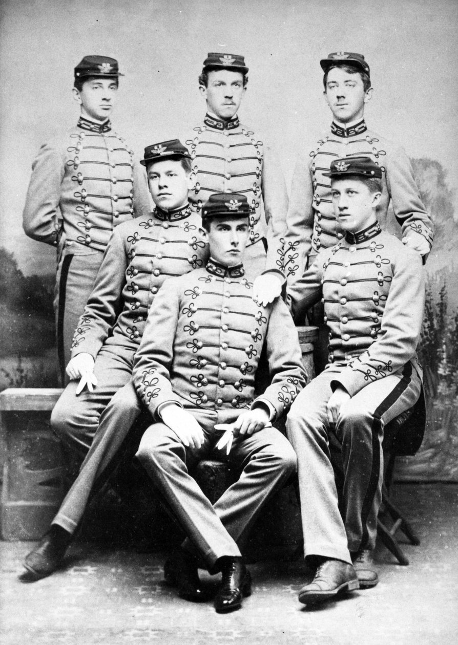 陸軍士官学校を卒業した士官候補生のグループの肖像、1860年頃 作： アメリカの写真家