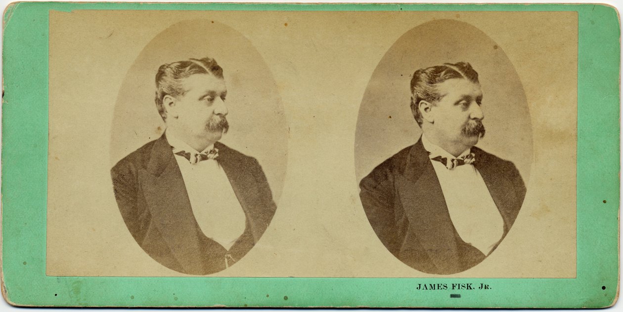 ジェームズ・フィスク（1834-72）、アメリカ人金融家（ステレオ写真） 作： アメリカの写真家