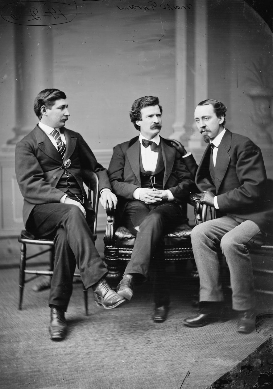 マークトウェイン、ジョージアルフレッドタウンゼント、デビッドグレイ、1871年 作： アメリカの写真家