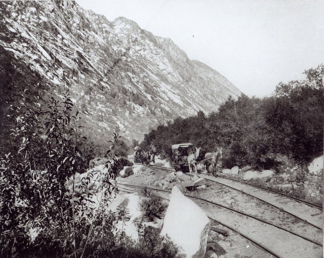 19世紀後半の北米のラバ鉄道 作： アメリカの写真家