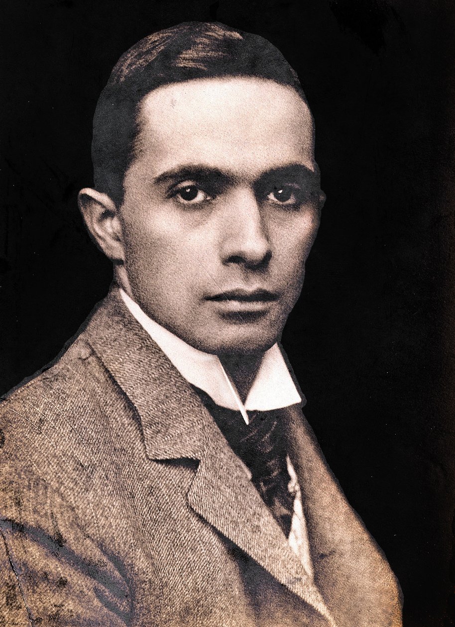 ジョセフ・クリスチャン・ライエンデッカーの肖像、1895年（セピア写真） 作： アメリカの写真家