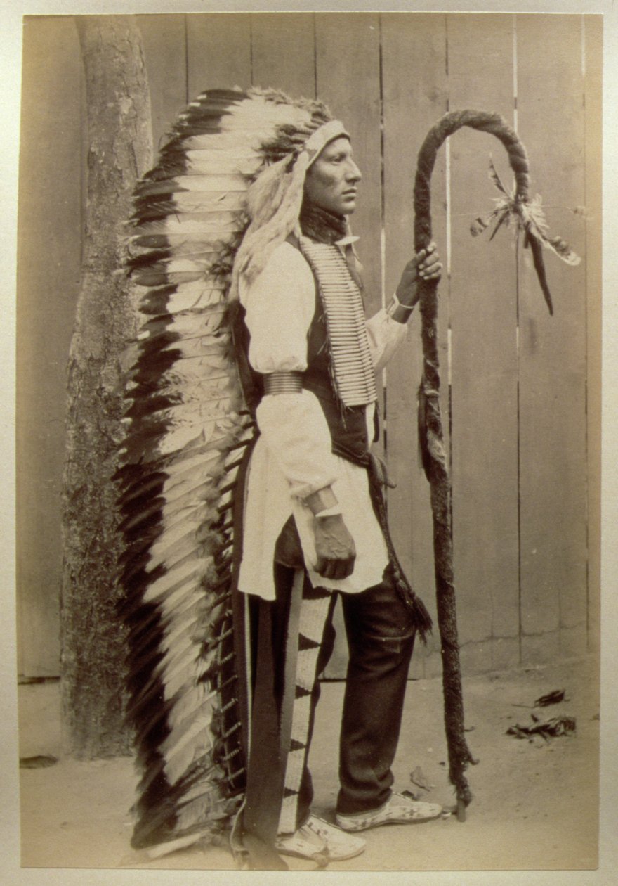 1889年バッファロービルワイルドウェスト出身のネイティブアメリカンの肖像画 作： アメリカの写真家