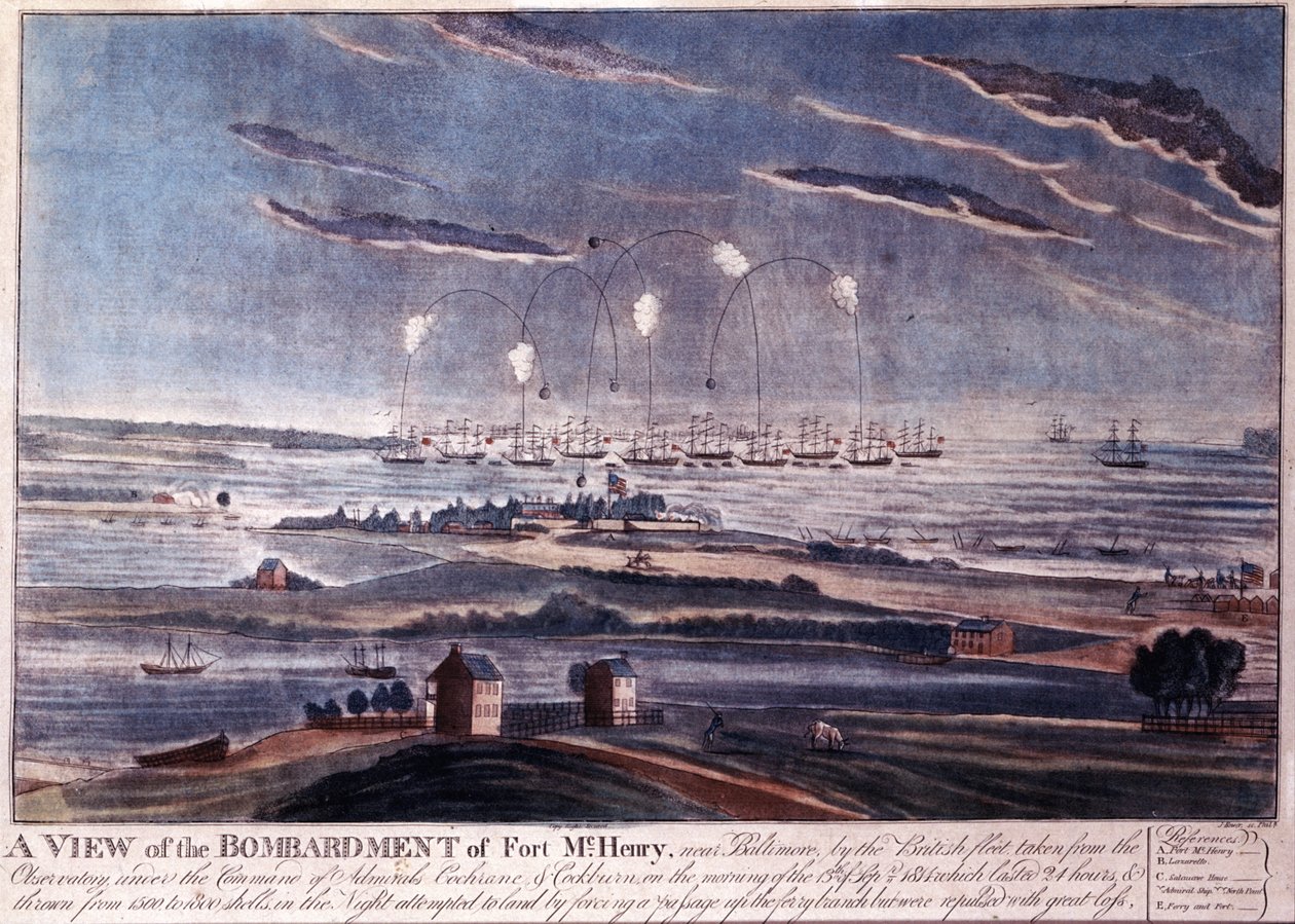 1812年のボルチモア、フォートマクヘンリーのイギリス攻撃 作： アメリカの写真家