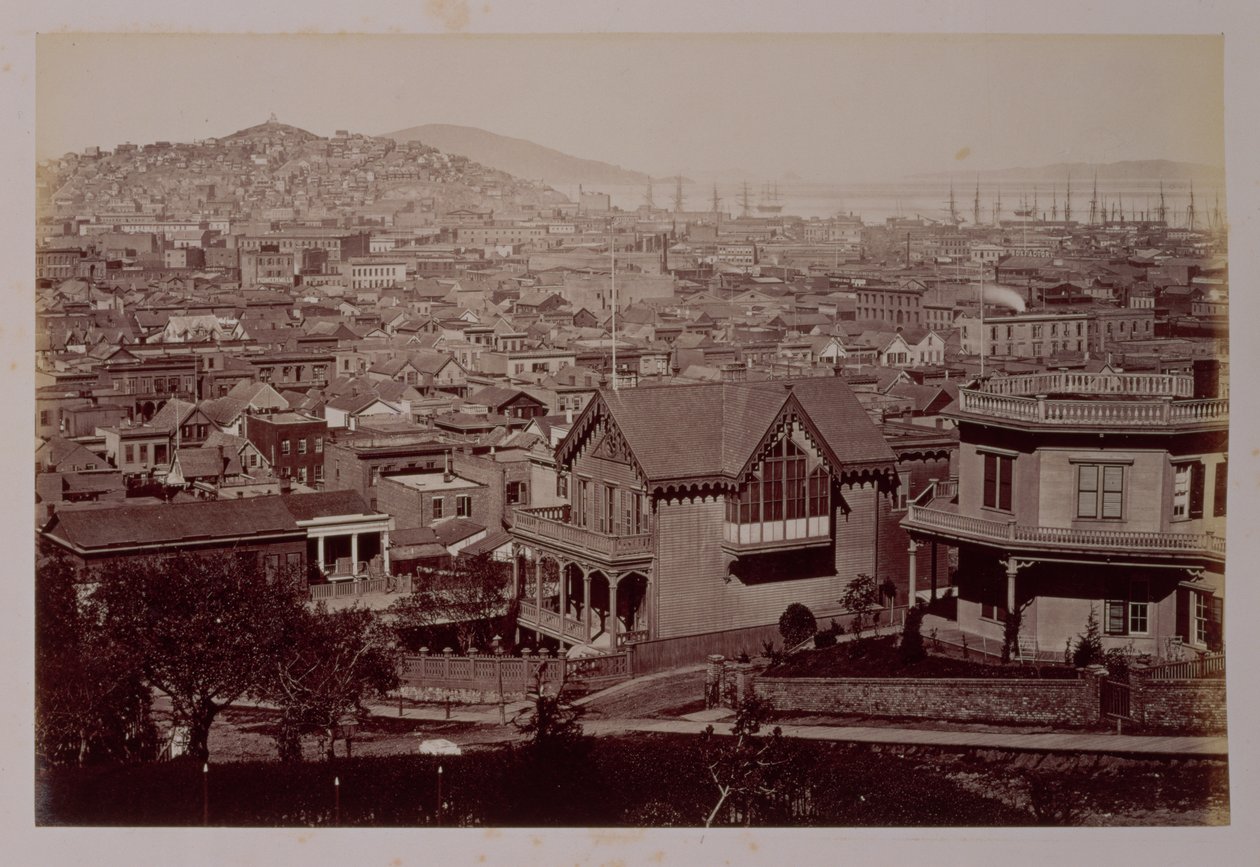 サンフランシスコの眺め、1875年頃（アルブメンプリント） 作： アメリカの写真家