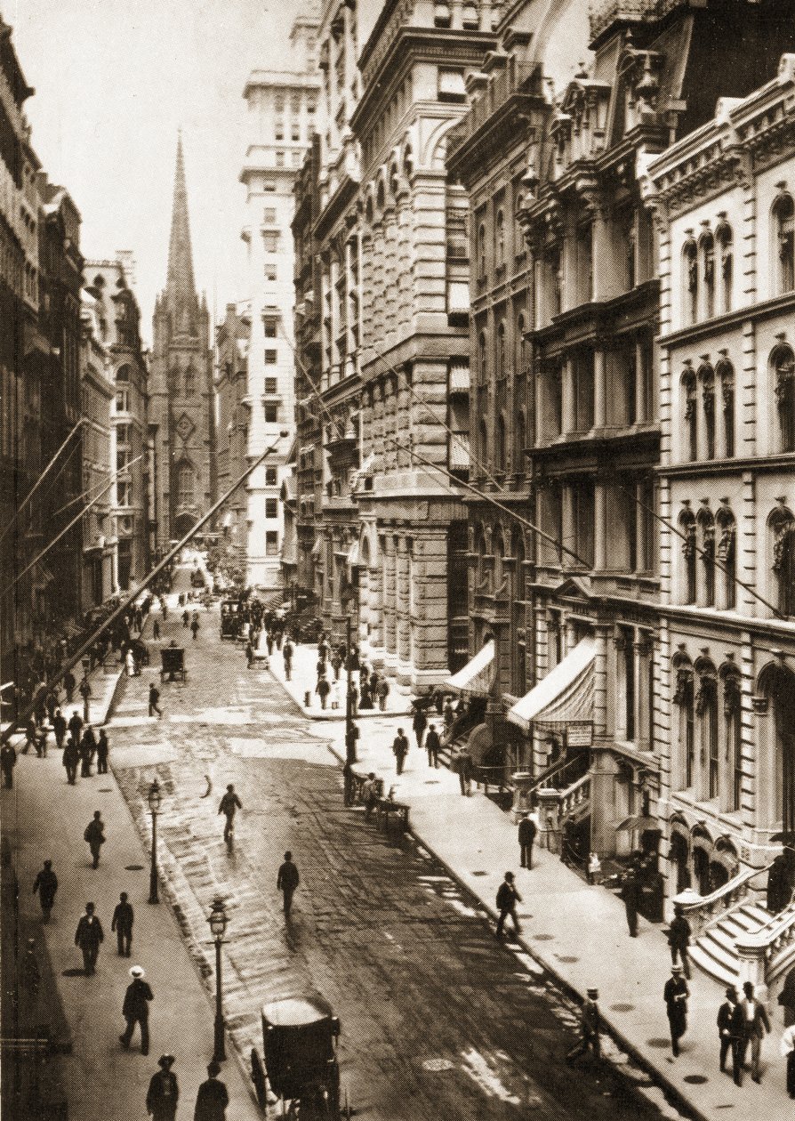 ウォールストリート、ニューヨーク市、1898 作： アメリカの写真家