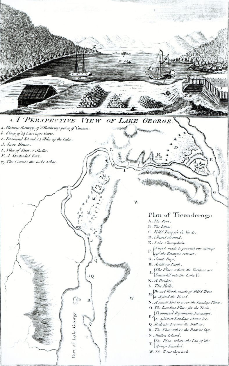 ジョージ湖の透視図とタイコンデロガの計画 作： アメリカの学校