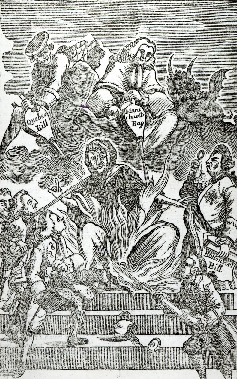 America in Flames、「Town and Country Magazine」1774年12月の写真） 作： アメリカの学校