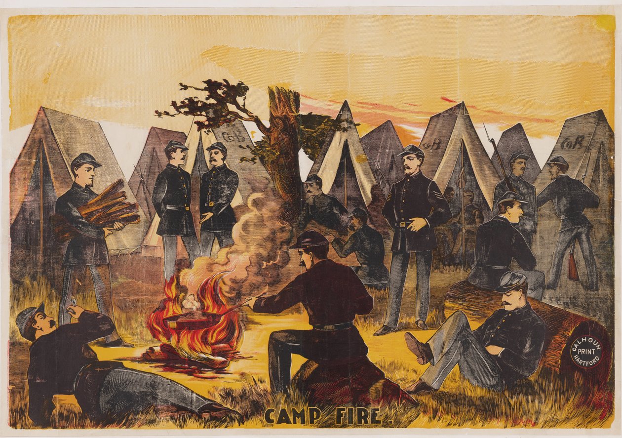 キャンプファイヤー、パブ。 C. 1865 作： アメリカの学校