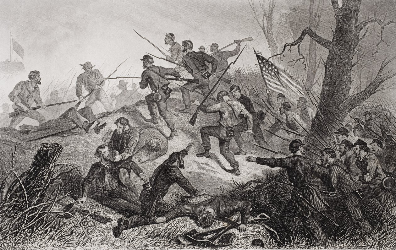 1862年テネシー州フォートドネルソンの突撃 作： アメリカの学校