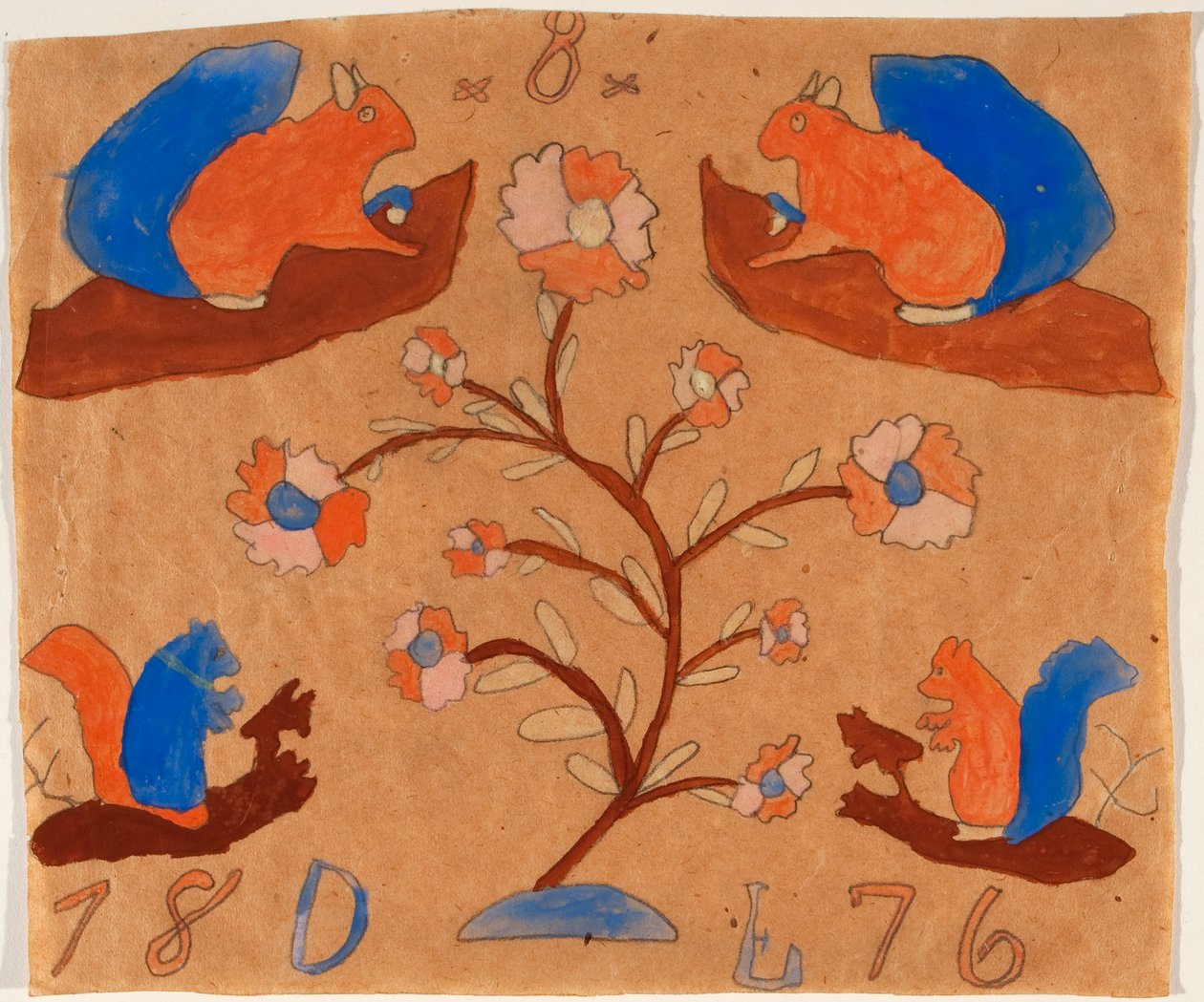 4匹のリス、1876 作： アメリカの学校