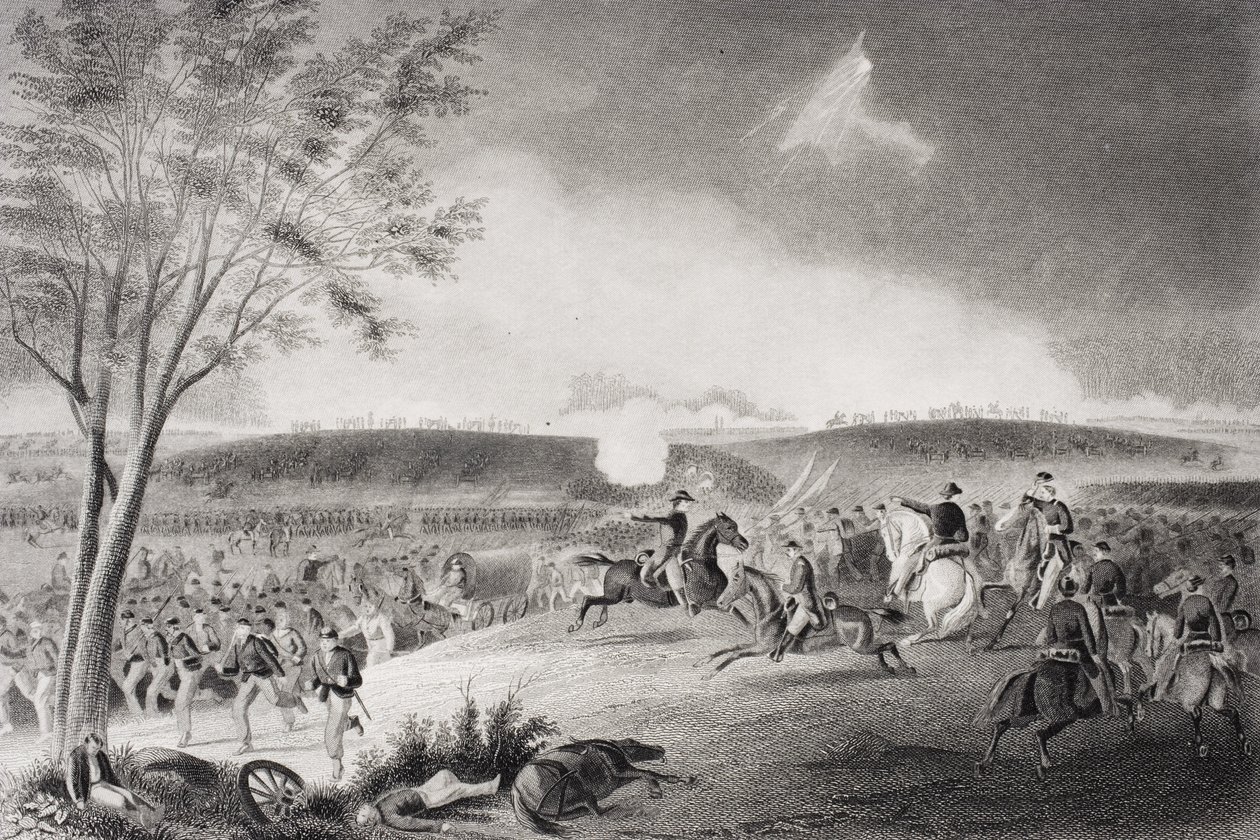 1863年バージニア州チャンセラーズビルの戦いでの退却をカバーするシックル将軍師団 作： アメリカの学校
