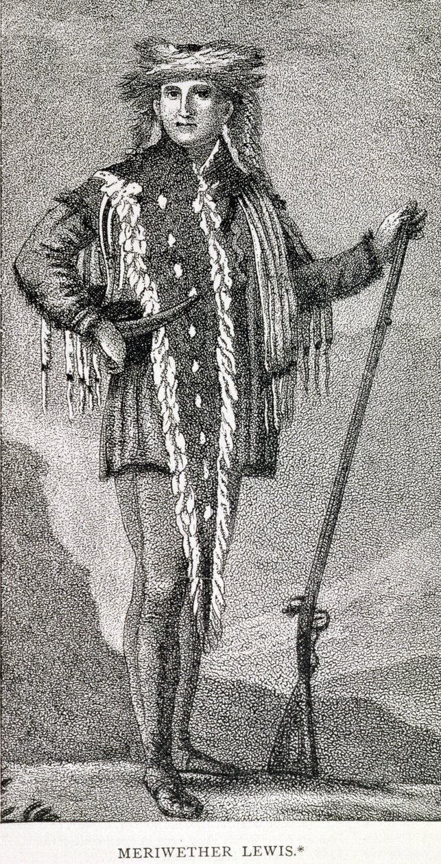 1815年のアナレクティック誌に掲載された、スタックランドによって刻まれたメリウェザールイス（1774-1809）の肖像 作： アメリカの学校