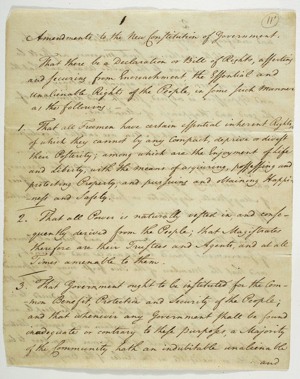 権利章典、1789年に連邦政府ホールで署名されたコピー（紙にインク） 作： アメリカの学校