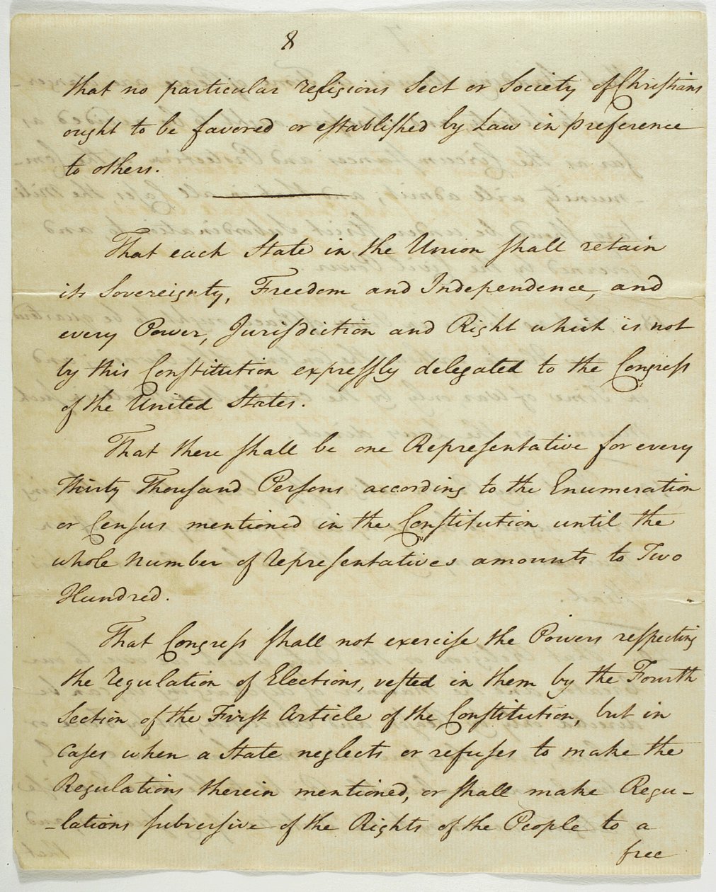 権利章典、1789年に連邦政府ホールで署名されたコピー（紙にインク） 作： アメリカの学校