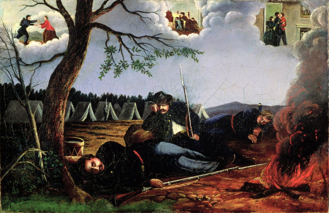 兵士の夢、1865年頃 作： アメリカの学校