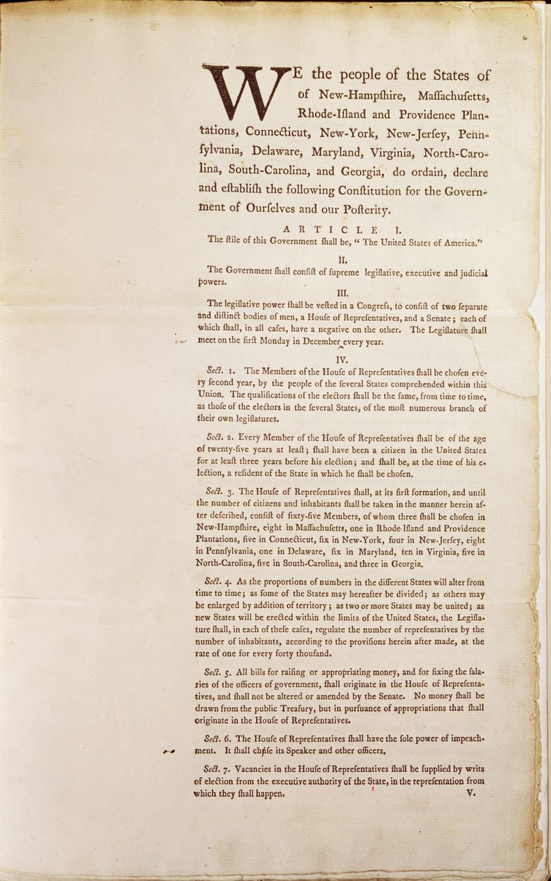 アメリカ合衆国憲法、1787 作： アメリカの学校
