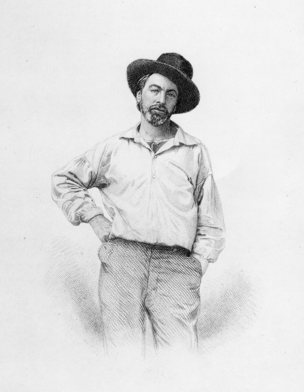 ウォルトホイットマン、「Leaves of Grass」の前線、1855 作： アメリカの学校
