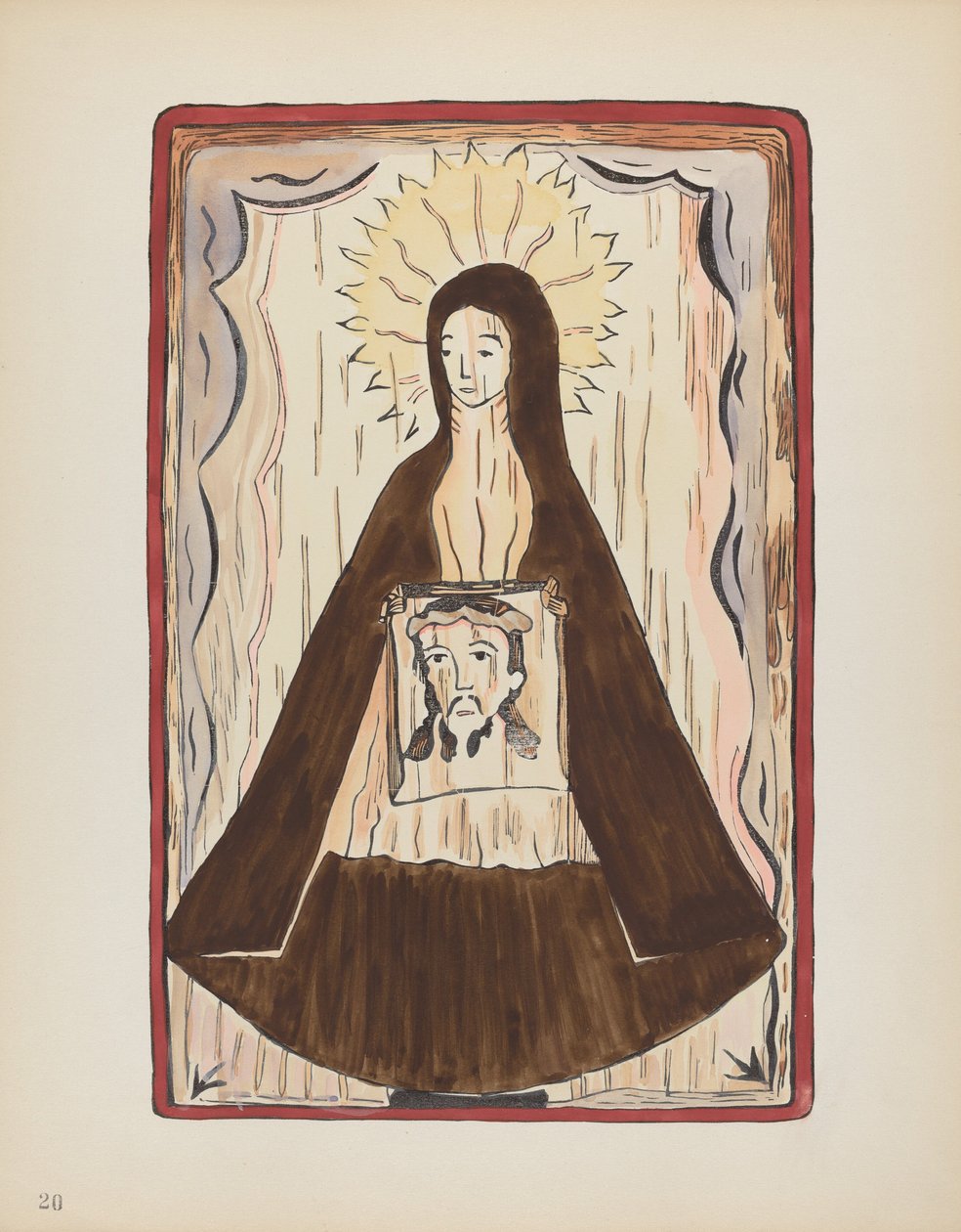 プレート 20: Saint Veronica: Portfolio "Spanish Colonial Designs of New Mexico" より 作： アメリカの20世紀