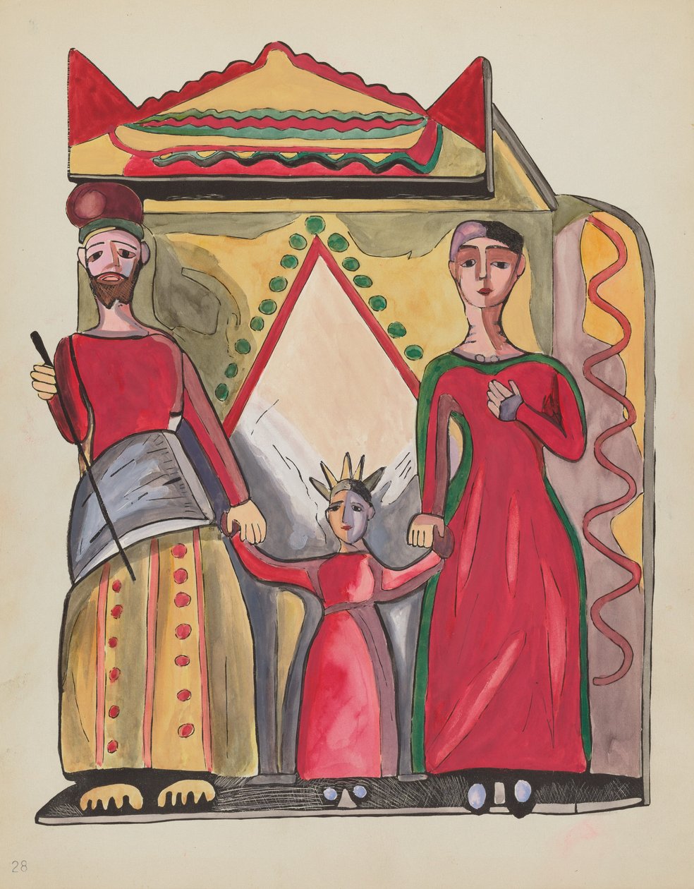 プレート 28: The Holy Family: Portfolio "Spanish Colonial Designs of New Mexico" より 作： アメリカの20世紀