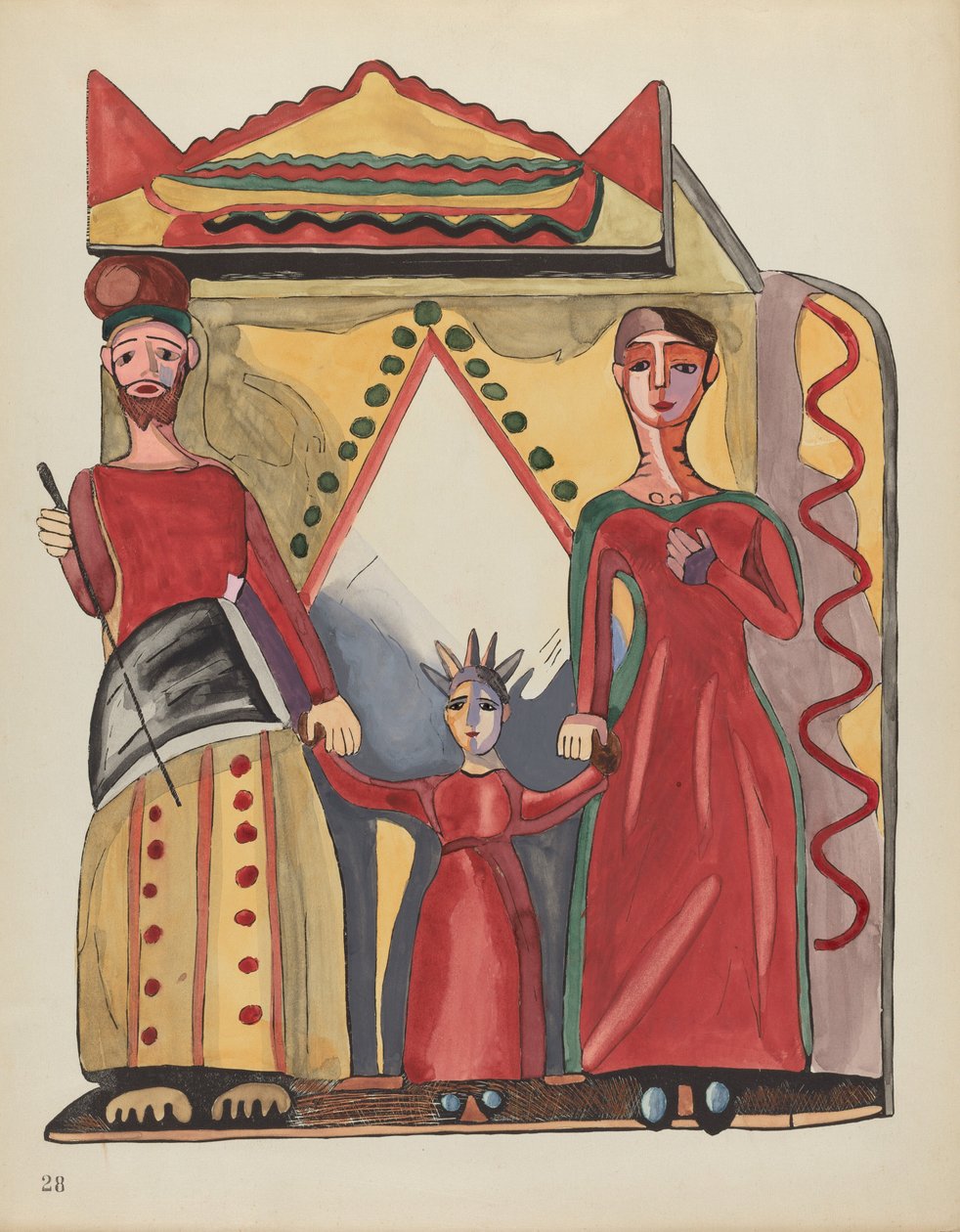 プレート 28: The Holy Family: Portfolio "Spanish Colonial Designs of New Mexico" より 作： アメリカの20世紀
