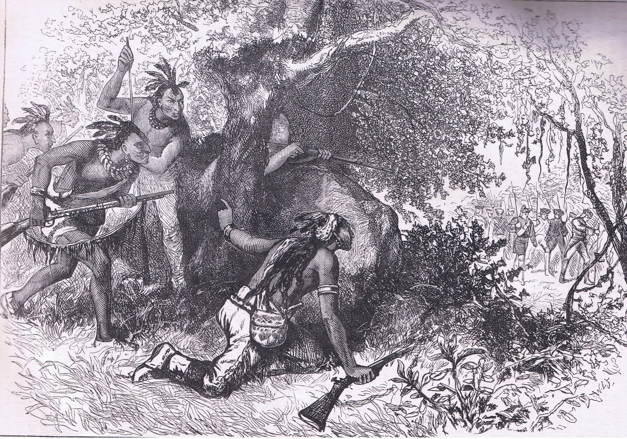 チェロキー族の裏切り 1760年、Cassell, Petter & Galpinが1900年頃に出版した『Cassells History of the United States』の挿絵（リトグラフ）。 作： アメリカ英語学校