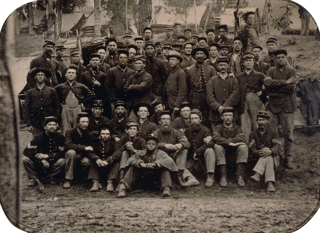 ウィンタークォーターのブルーコートの全社、1861〜1865年 作： アメリカの写真家