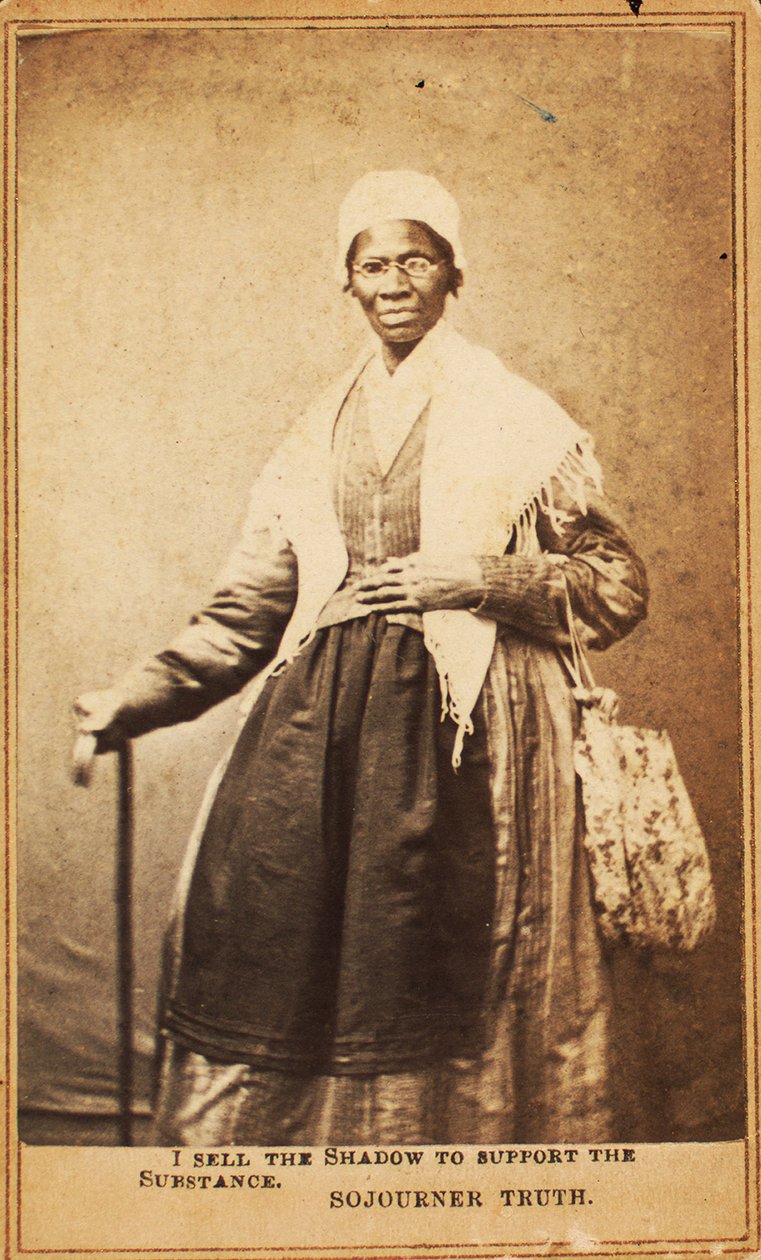 ソジャーナトゥルースの名刺、1864年 作： アメリカの写真家