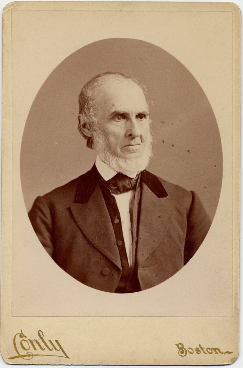 ジョン・グリーンリーフ・ホイッティアー（1807-92）、アメリカのクエーカーの詩人で廃止論者。写真：CF Conly、Boston（albumen print） 作： アメリカの写真家
