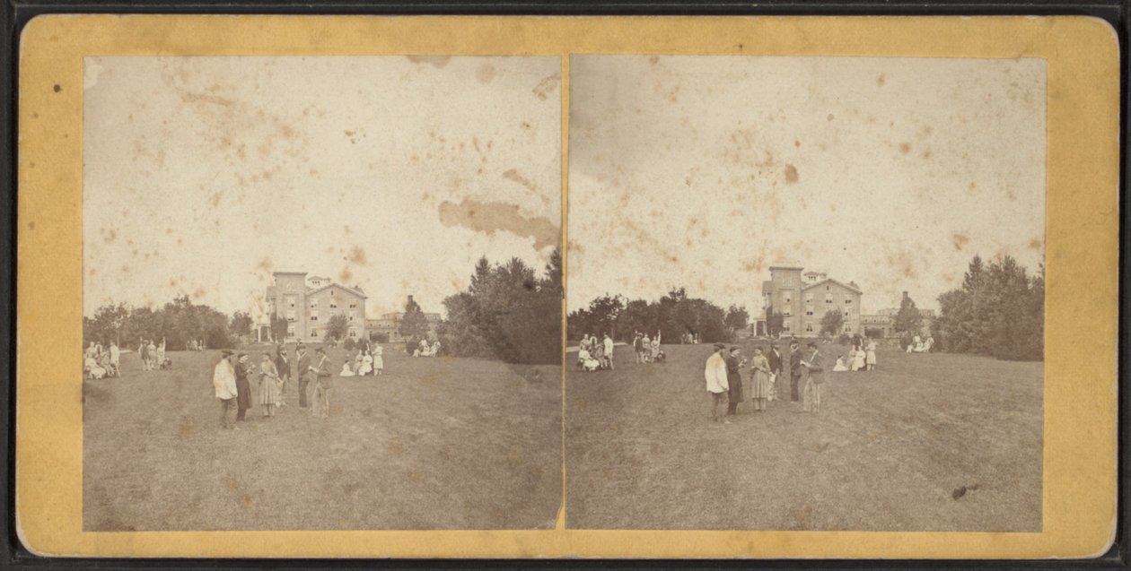 ノースフロントと芝生、オナイダコミュニティ、ニューヨーク州、1870年頃 作： アメリカの写真家