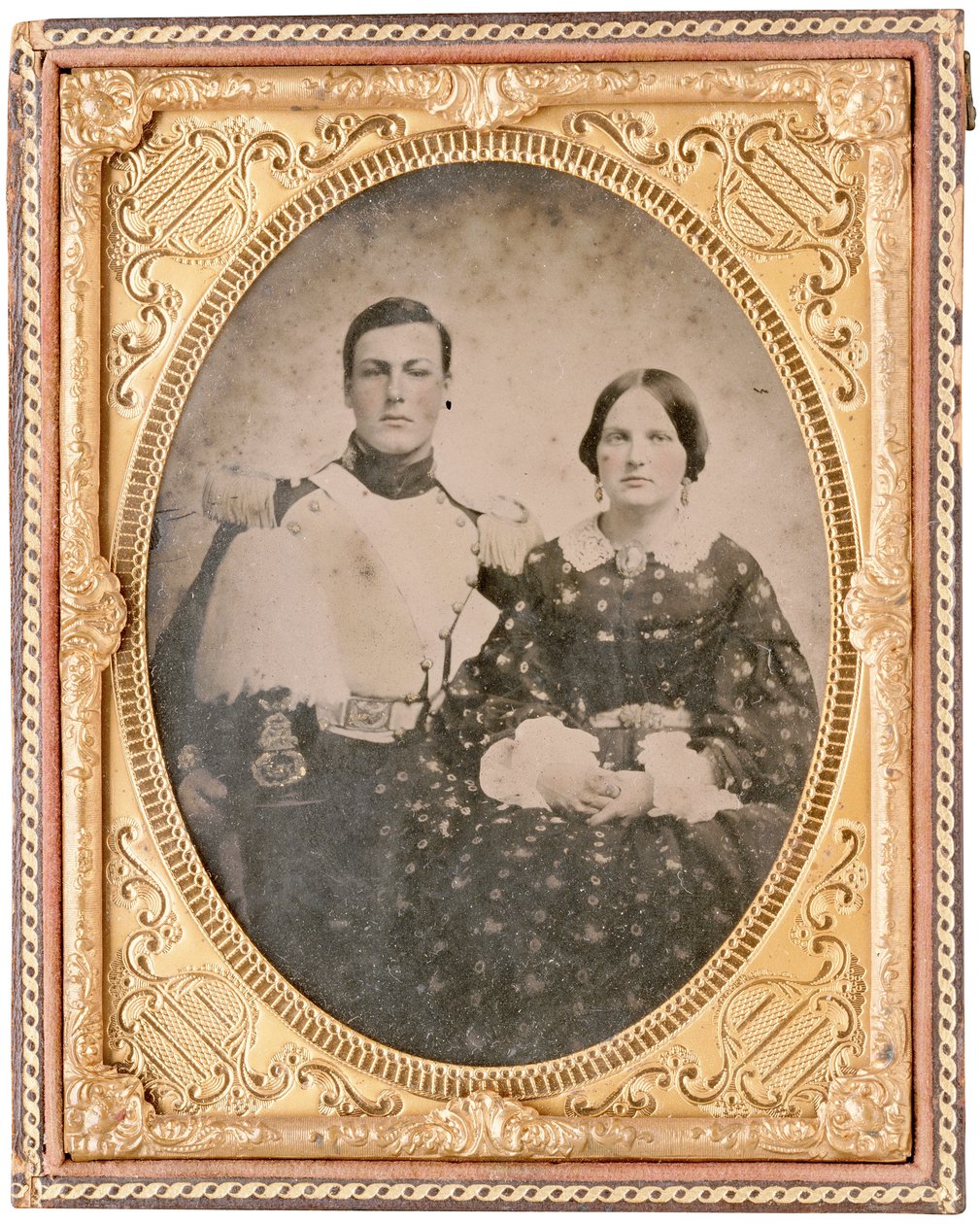 ハミルトン・ブランチと身元不明の女性の肖像（ダゲロタイプ） 作： アメリカの写真家