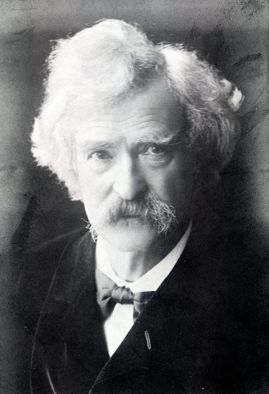 マーク・トウェイン（1835 - 1910）の肖像。