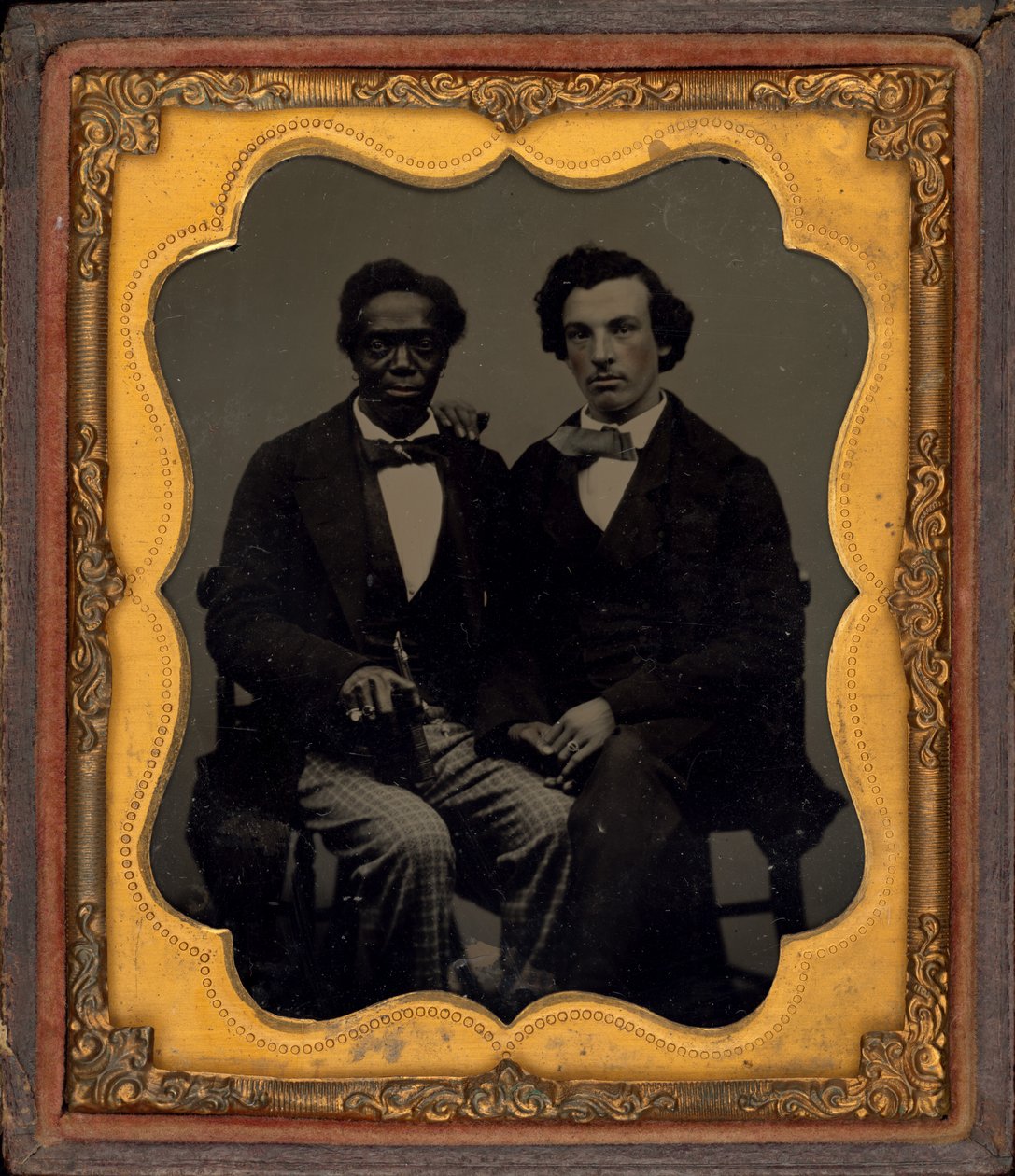 二人の男の肖像,c.1860年（写真） 作： アメリカの写真家