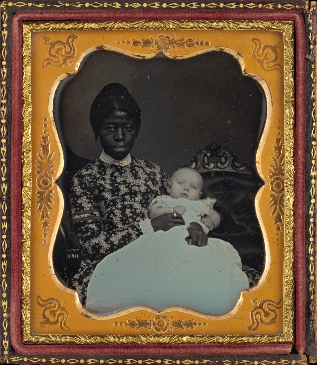 女性と赤ん坊の肖像,1853（写真） 作： アメリカの写真家