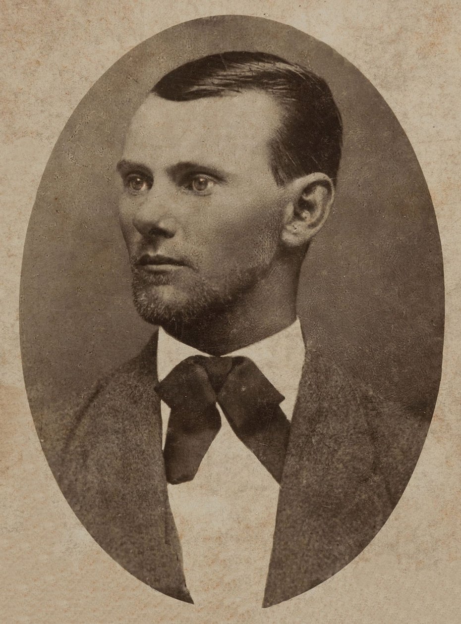 無法者ジェシー・ジェームズの肖像（1847-1882）、（内閣写真） 作： アメリカの写真家
