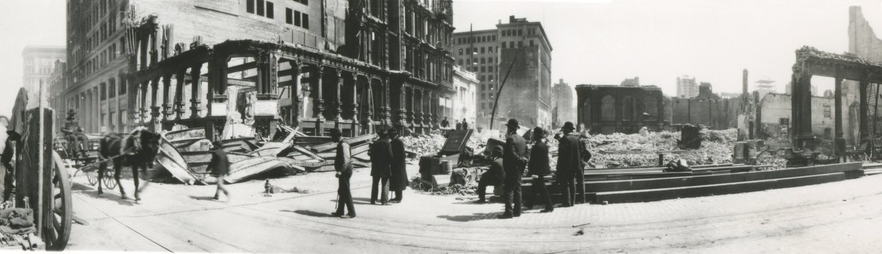 1906年の地震後のサンフランシスコ 作： アメリカの写真家