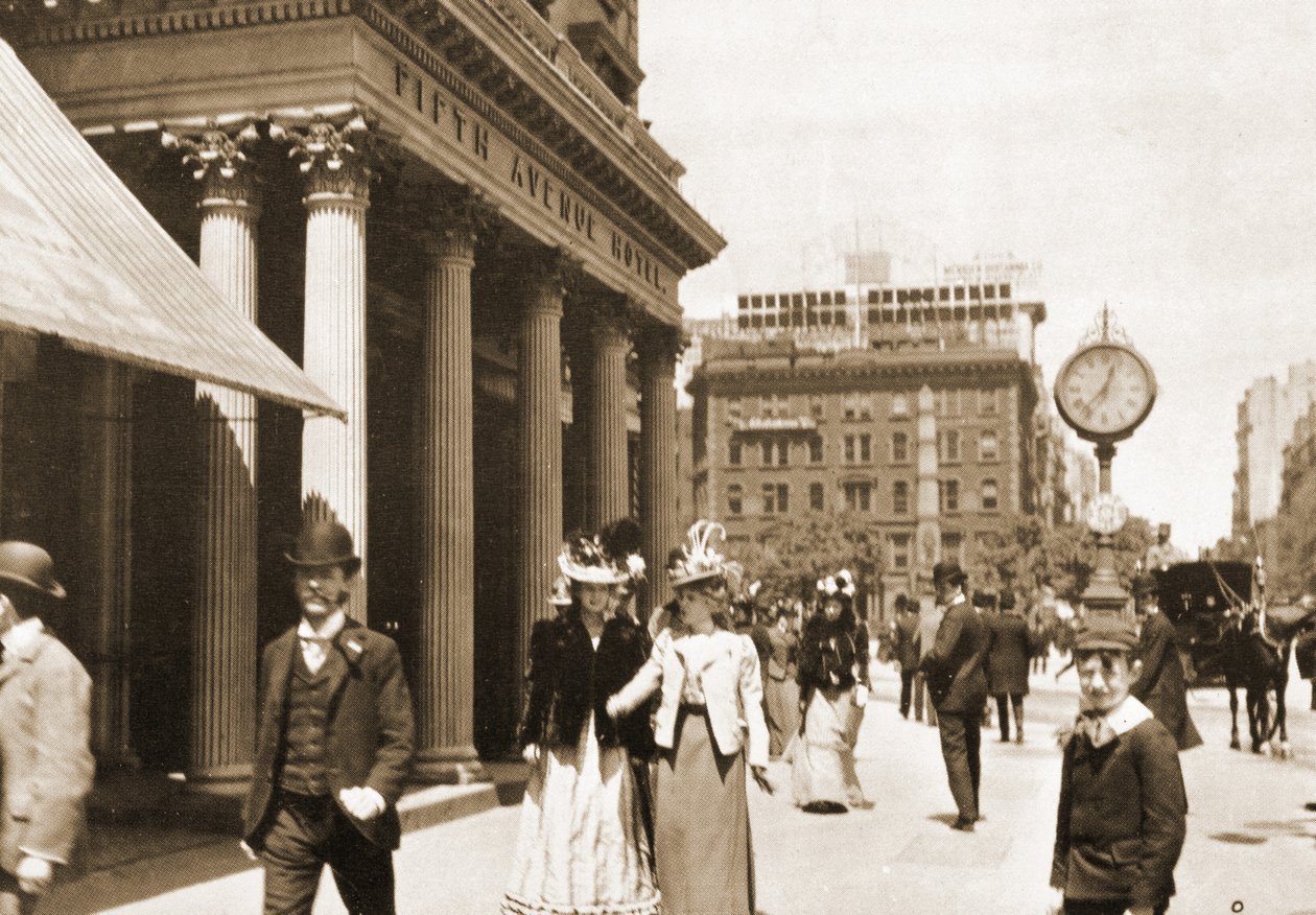 ザフィフスアベニューホテルオンマディソンスクエア、ニューヨークシティ、1896 作： アメリカの写真家